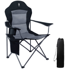 EVER ADVANCED Oversized Camping Chair Folding Padded High Back Chairs Collapsible Heavy Duty Portable With Cup Holder Carry Bag for Outdoor,Garden