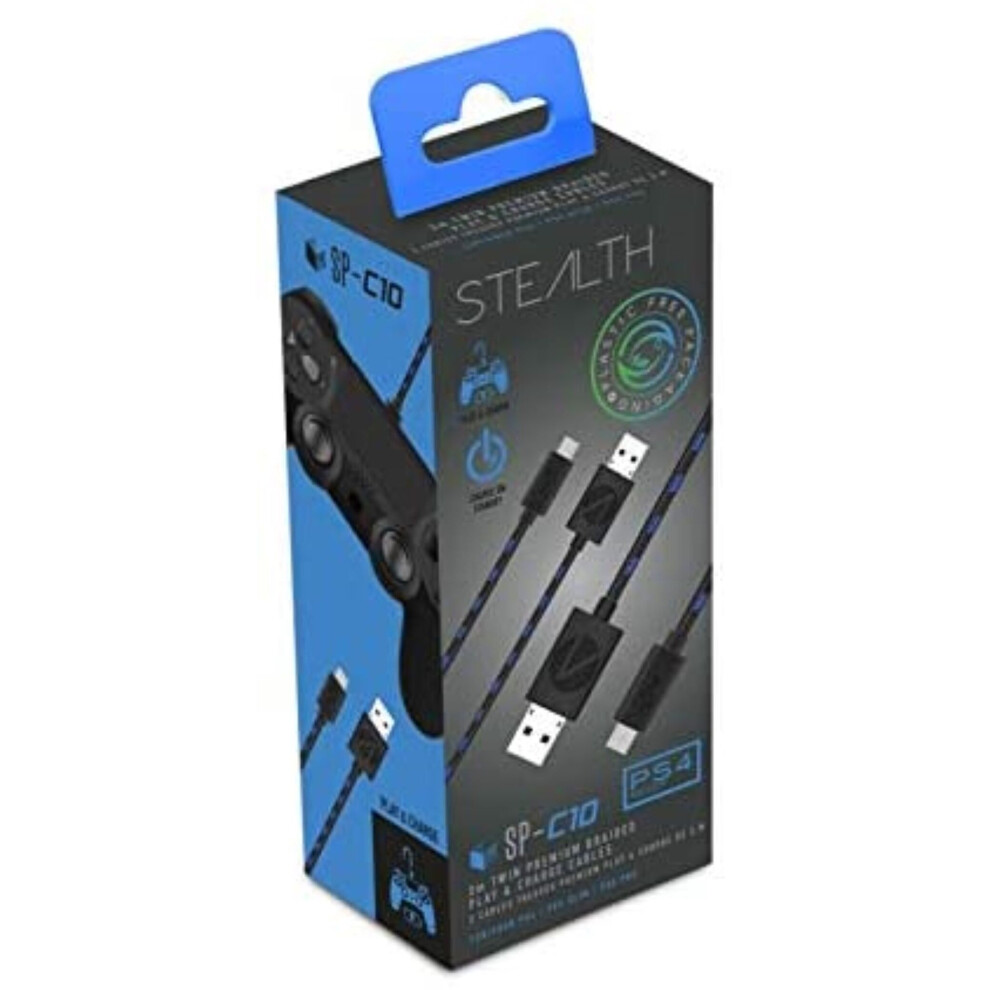 Stealth C10 Ps4 Twin Play & Charge Cables (2X3m) 5055269710158