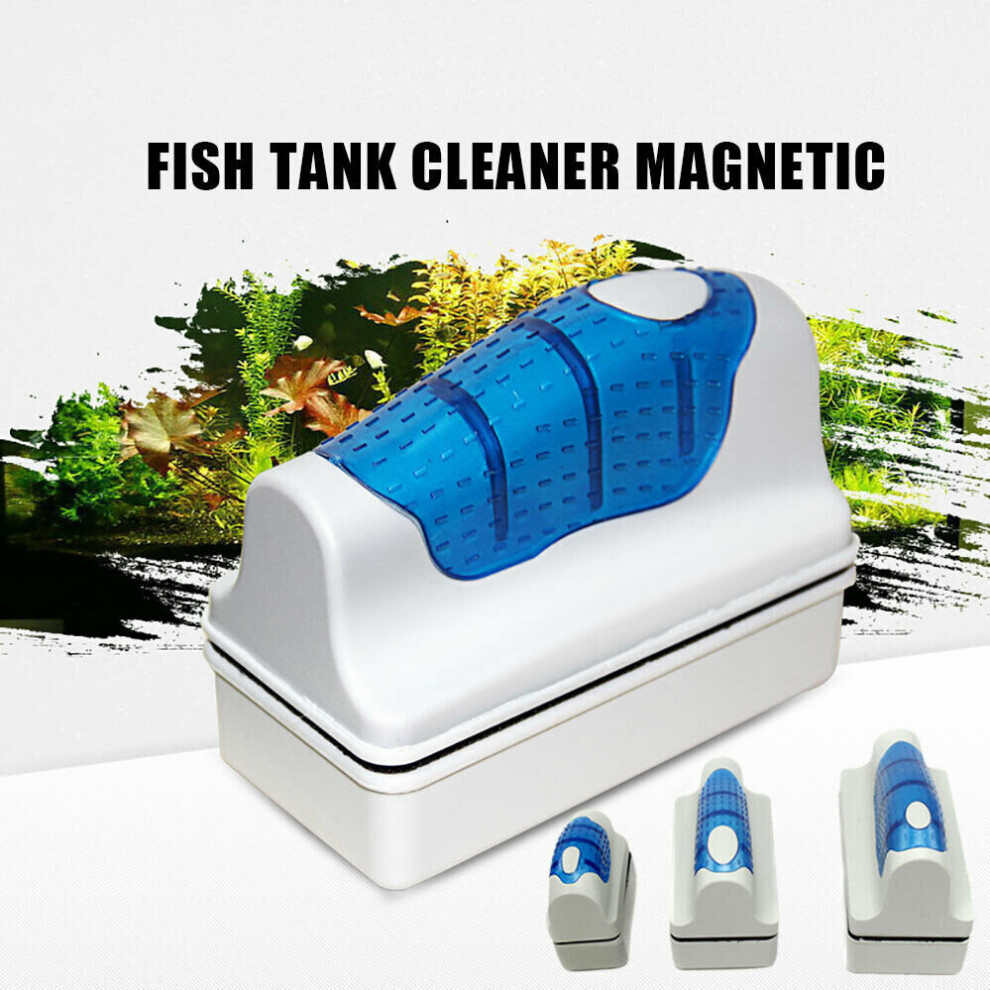 (L) Aquarium Magnetic Algae Glass Cleaner Brush Fish Tank Cleaning Scraper Clean