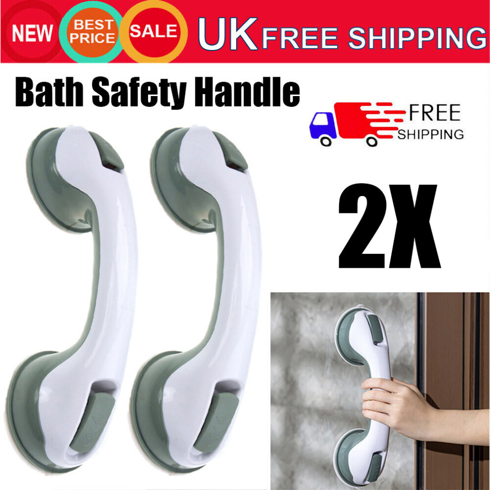 2X Safety Bathroom Bath Shower Hand Suction Grab Grip Rail Bar Handle