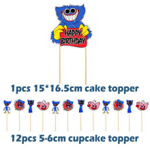 (Full Set Of Cake Topper) Poppy Playtime Huggy Wuggy Theme Birthday Party Decorations Supplies Set Balloon