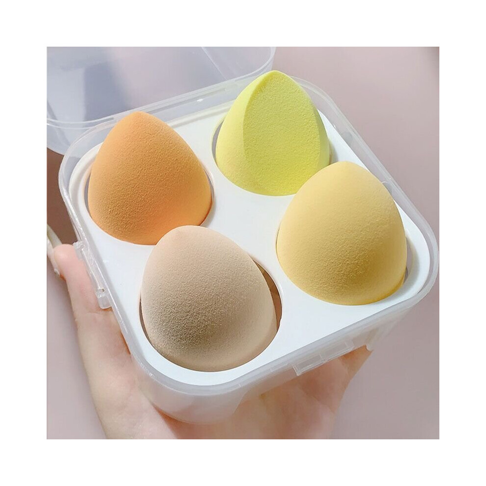 Yellow (Yellow) 4Pcs/Box Dry Wet Makeup Sponge Blender Super Soft Beauty Egg