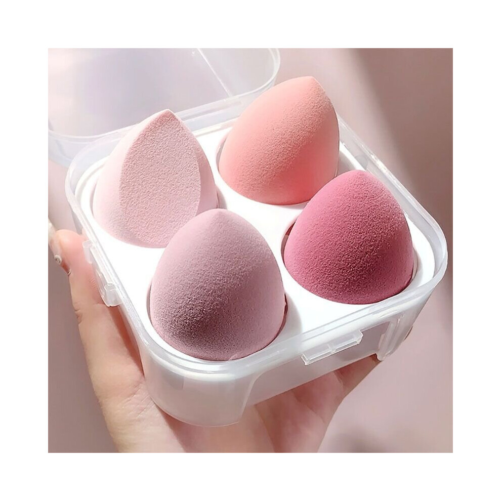 Pink (Pink) 4Pcs/Box Dry Wet Makeup Sponge Blender Super Soft Beauty Egg