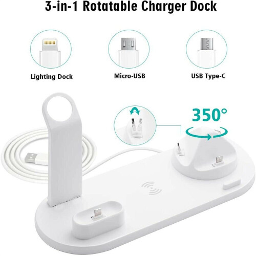 4in1 Wireless Charging Station Dock Charger Stand 1