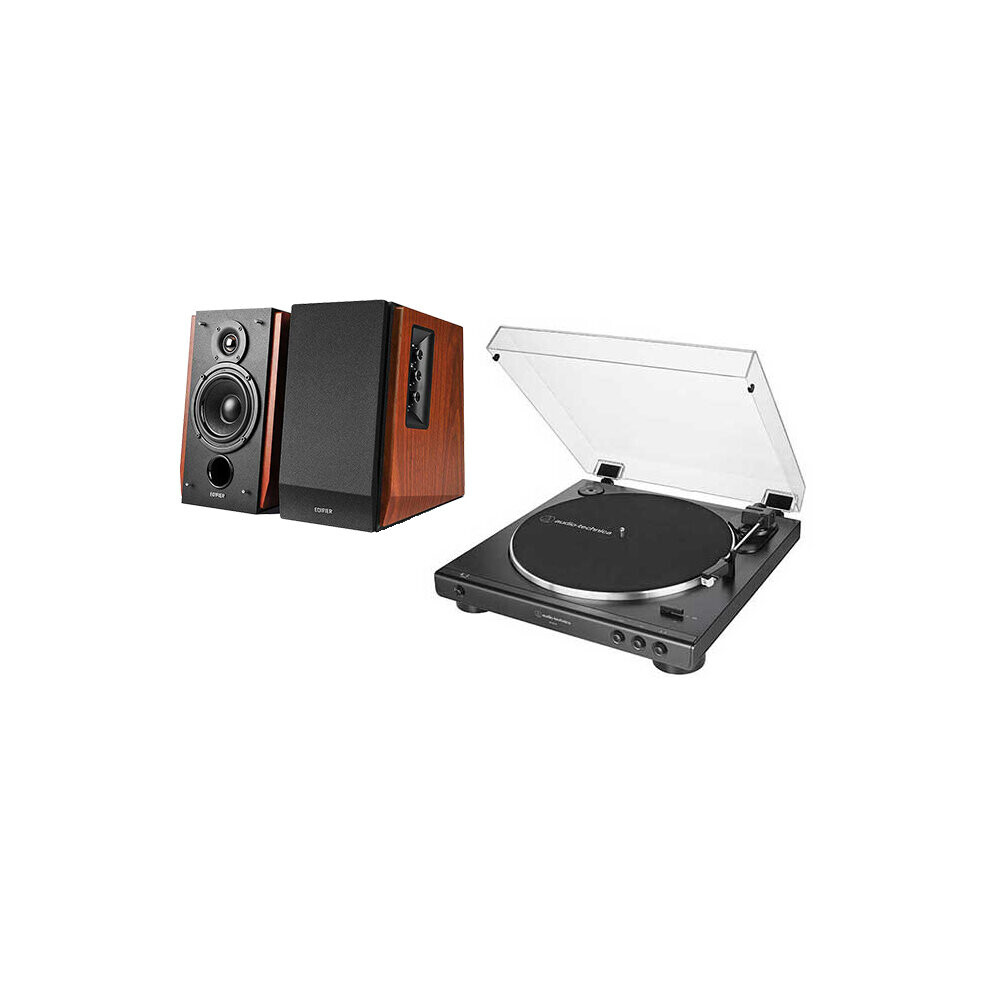 Audio-Technica AT-LP60X Turntable and Edifier R1700BTS Active Speakers