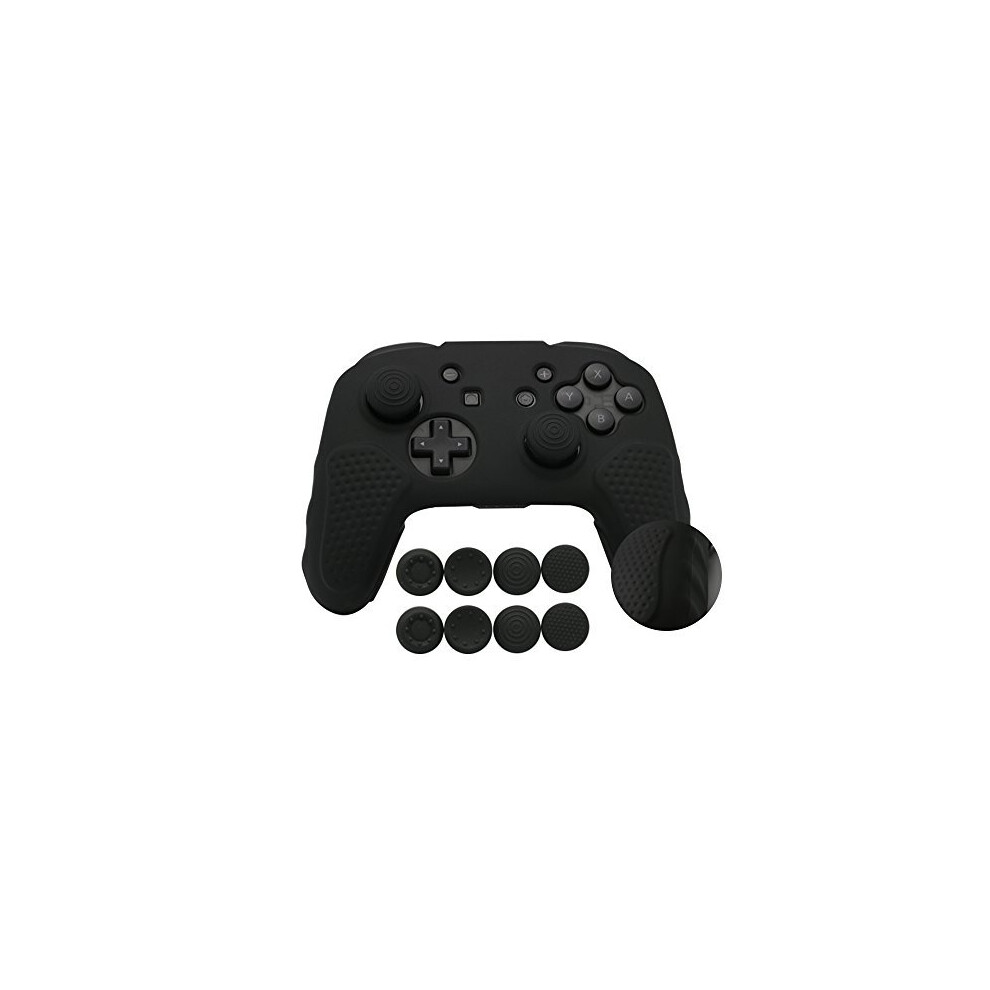 CHIN FAI for Nintendo Switch Pro Controller Silicone Skin Case,Nintendo Switch Pro Controller Grip Soft Anti-slip Silicone Cover Case-Black