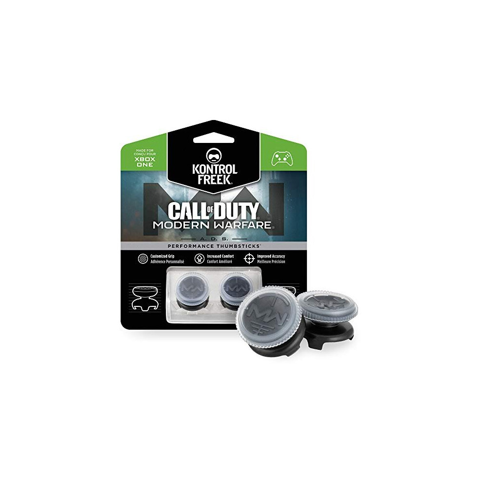 KontrolFreek Call of Duty: Modern Warfare - A.D.S. Performance Thumbsticks for Xbox One Controller | 2 High-Rise, Concave | Transparent/Blac