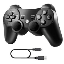 Diswoeeee PS3 Wireless Controller, Wireless Controller for Playstation 3 Double Shock Gaming Controller 6-Achsen Bluetooth Gamepad Joystick with