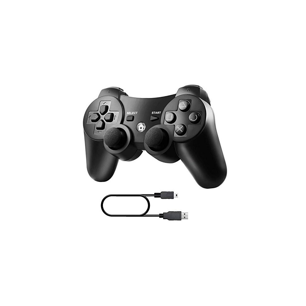 Diswoeeee PS3 Wireless Controller, Wireless Controller for Playstation 3 Double Shock Gaming Controller 6-Achsen Bluetooth Gamepad Joystick with