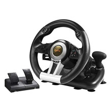 PXN V3II Gaming Steering Wheel, Racing Wheel with Pedals, 180 Swivel Range, Dual Vibration Scene Feedback for PC, PS3, PS4, Xbox One, Nintendo