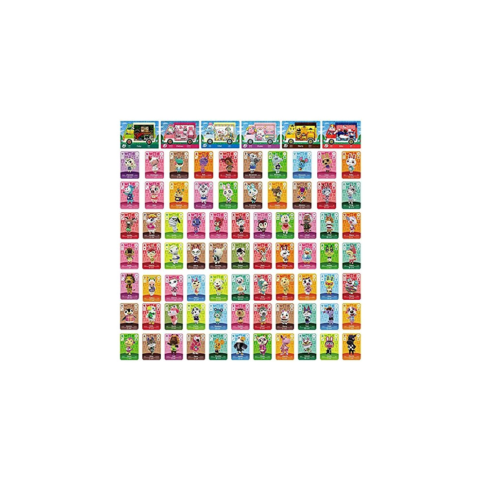 TPLGO 75 Pcs ACNH NFC Tag Mini Game Rare Character Villager Cards for Animal Crossing New Horizons Amiibo Cards, Game Cards Series 1-4 for Switc