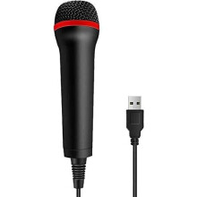 TPFOON 4 Meters USB Wired Microphone for Guitar Hero, Rock Band, Let's Sing - Compatible with Wii, Nintendo Switch, PS5, PS4, PS3, PS2, Xbox Ser
