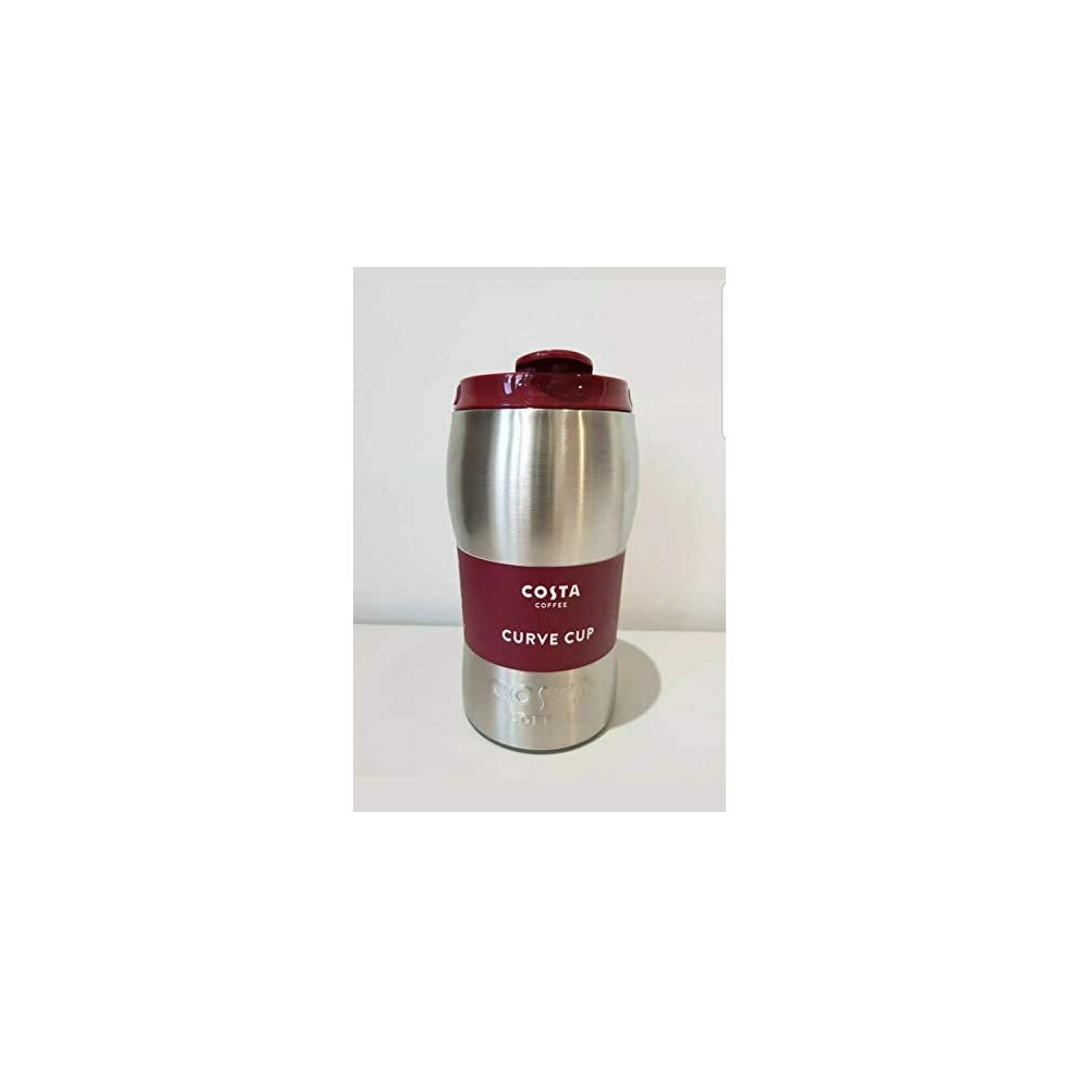 Costa Steel Travel Mug Curve Silver Double Wall 450ml