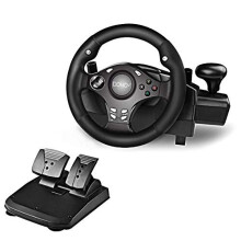 Steering Wheel, 270 Degree Gaming Racing Wheel with Pedals and Shifter, Real Force Feedback PC Steering Wheel Compatible with PS4/ PS3/ PC/ XBOX