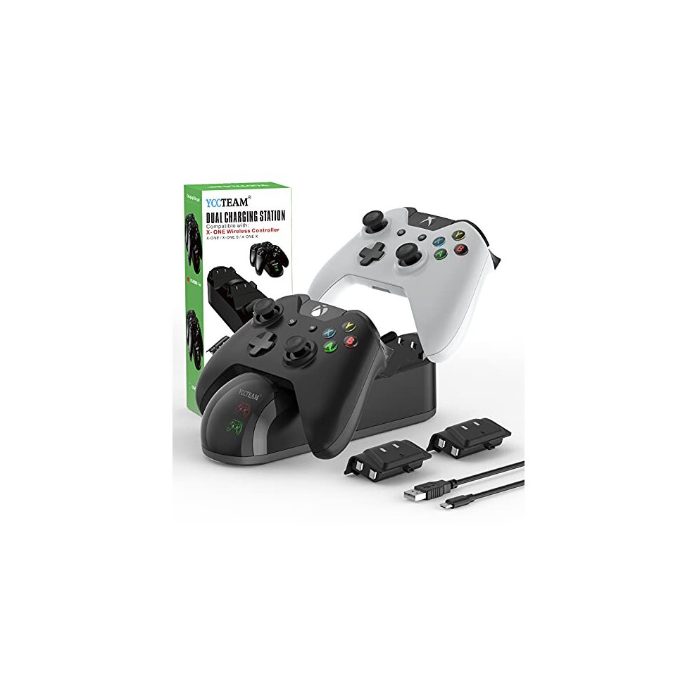Dual-Slot Xbox One Controller Charger For Xbox One X/S With 2X 1200Mah Rechargeable Batteries Â Two Controllers Charge In 2.5H With Led Indicator 601285658759