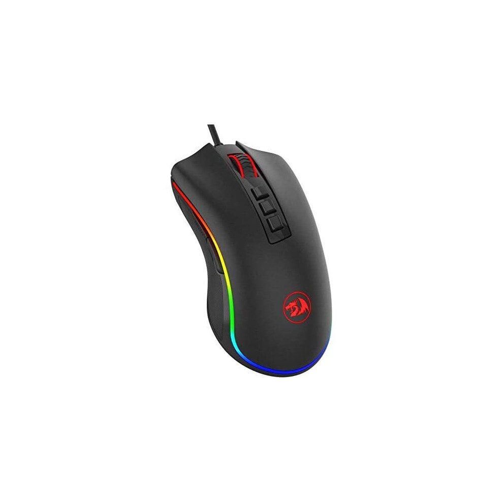 Redragon M711 Cobra Gaming Mouse With 16.8 Million Rgb Color Backlit, 10,000 Dpi Adjustable, Comfortable Grip, 7 Programmable Buttons, Black 6288918598213