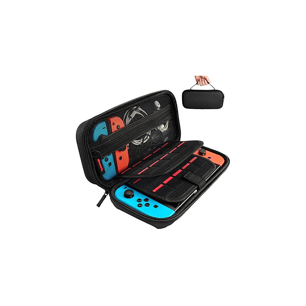 Daydayup Switch Case Compatible with Nintendo Switch/Switch OLED - Carrying Case with 20 Game Cartridges, Protective Hard Shell Travel Case Pouc