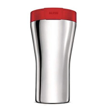 Alessi Caffa Gia24 R-Design Double Wall Travel Mug in 18/10 Stainless Steel and Thermoplastic Resin, Red