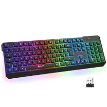 KLIM Chroma Wireless Keyboard UK Layout + Slim, Durable, Ergonomic, Quiet, Waterproof, Silent Keys + Backlit Wireless Gaming Keyboard For Lapto
