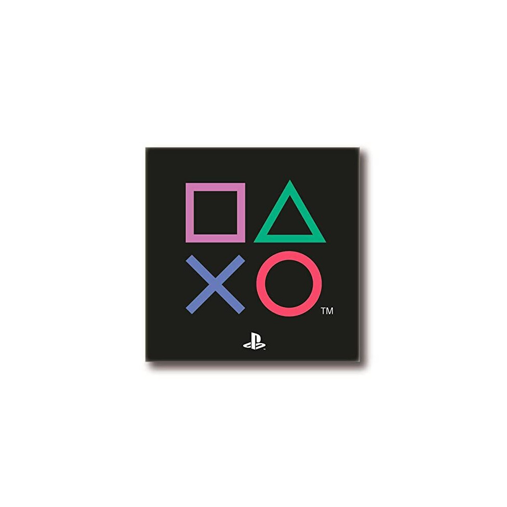 PlayStation Square Rug - Playstation Controller Icons Design - Official Sony Playstation Product - Bedroom Rug, Black, 80 x 80cm