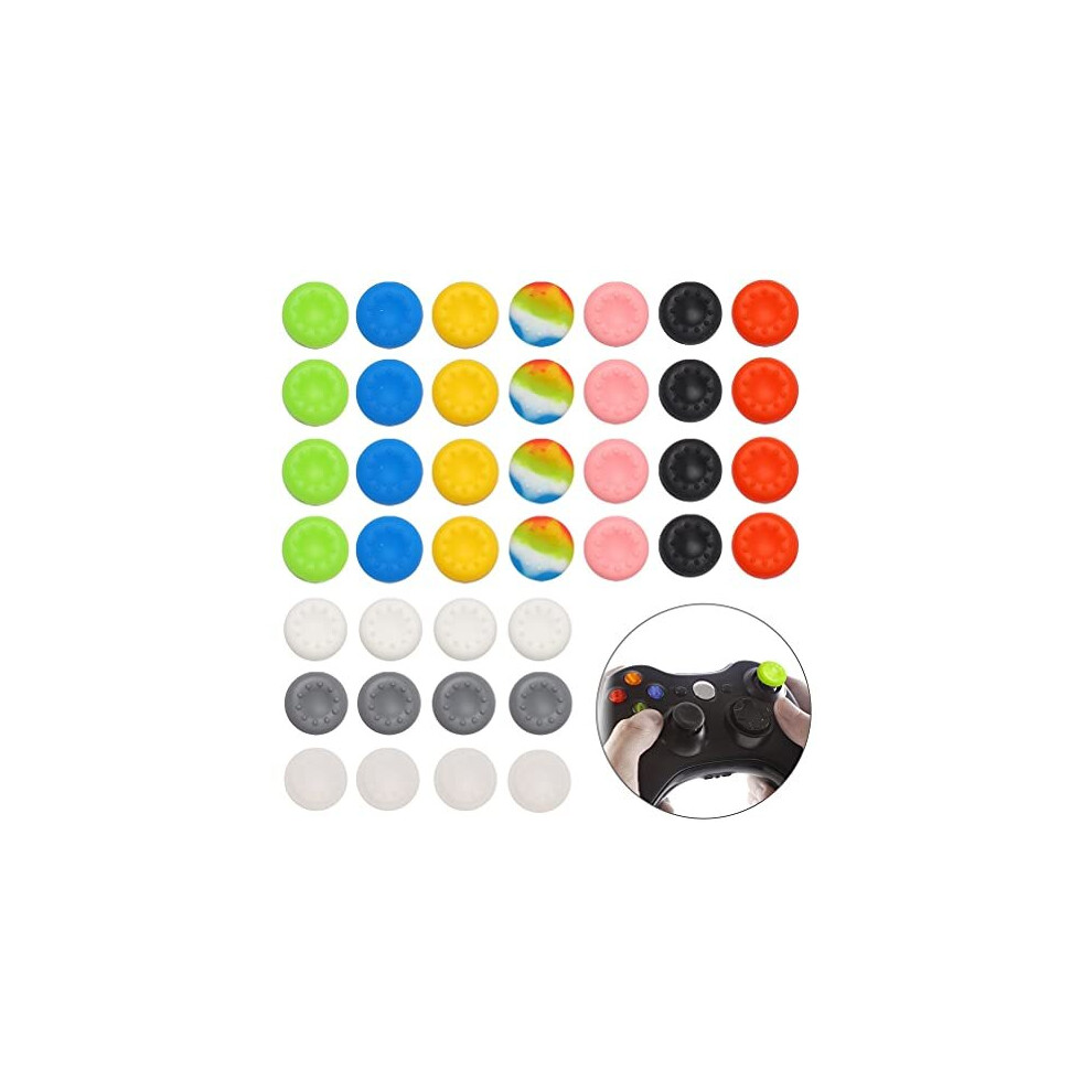40Pcs Silicone Xbox Thumb Grips Cap Cover,Joystick Silicone Accessories Replacement Parts ?For Ps2, Ps3, Ps4, Ps5, Xbox 360, Xbox One, Xbox 741802278685