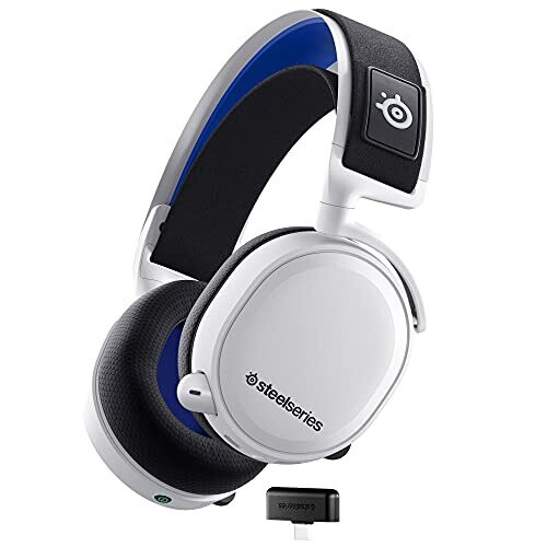 SteelSeries Arctis 7P+ Wireless Gaming Headset - Lossless 2.4 GHz - 30 Hour Battery Life - For PS5, PS4, PC, Mac, Android and Switch - White