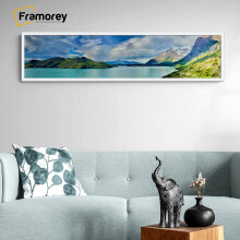(white, 20x5 Inch) Panoramic Size Thin Matt White Picture Frame Wall Art Frames Flat Wooden Effect Poster Frame