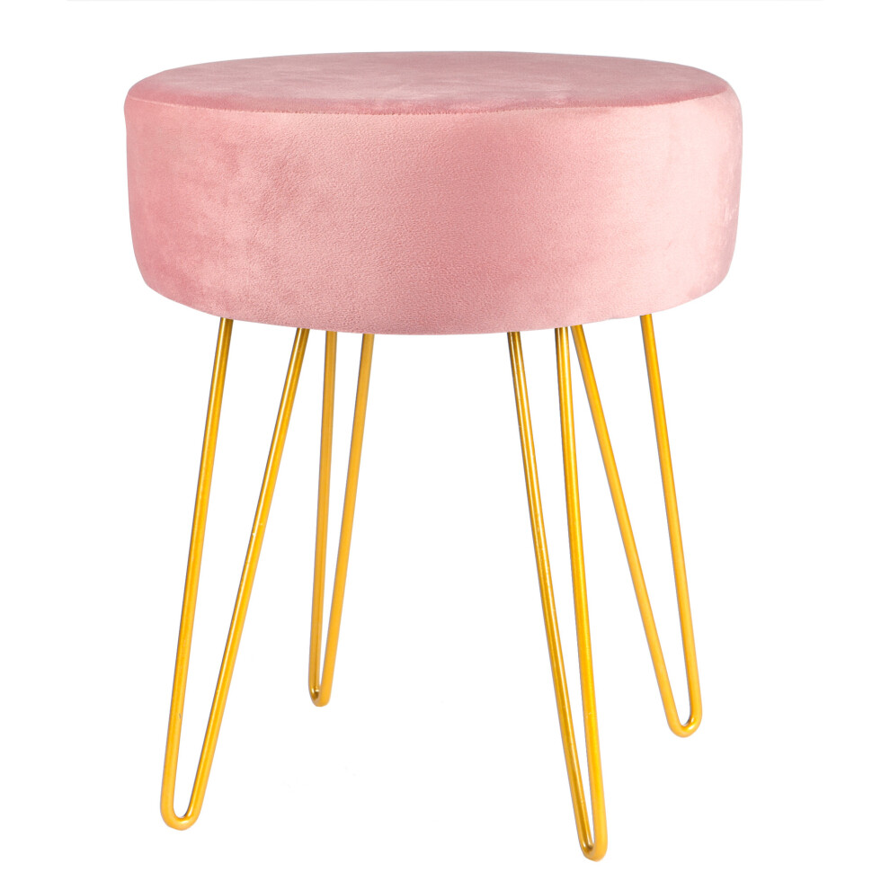 Round Velvet Footstool 35 X 40cm