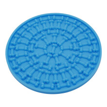 (Blue) Pet Lick Food Mat Placemat For Dog Cat Licky Wall Suction Feeding Licki Plate