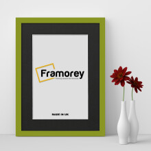 (6x4" Pic (8x6" Frame)) Lime Green Picture Frame Photo Frames With Black Mount Wall Art Hanging Frame Home Decor Frame