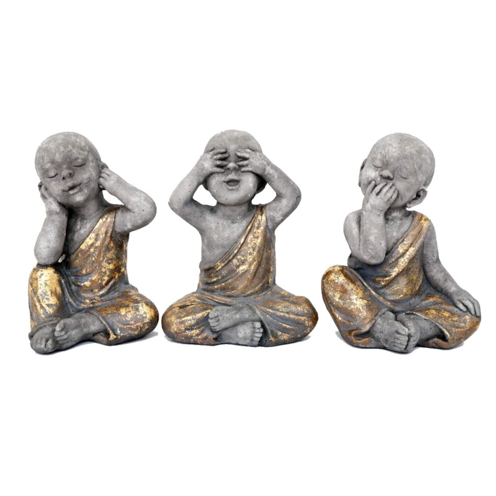 Sil Interiors Decorative Buddhas Hear No.See No.Speak No. Evil - Set of 3
