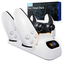 Orzly PS5 Controller Charging Station made for PlayStation 5 Console DualSense PS5 Controllers - Twin Docking Wireless Station PS5 Accessori