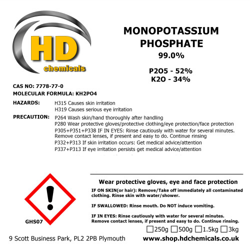 (250g) Monopotassium Phosphate Fertiliser Buffering Agent 2