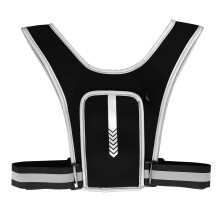Reflecterend vest Telefoonhouder Zak voor en achter Zwart en Grijs