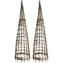 Set of 2 Rustic Willow Garden Obelisks (1.15m)