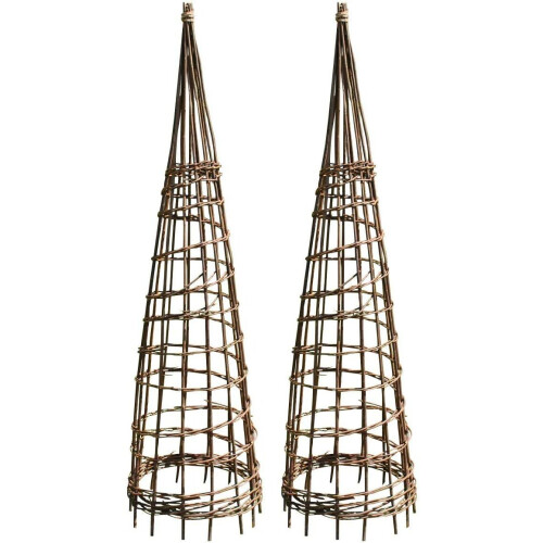Selections Set of 2 Rustic Willow Garden Obelisks (1.15m)