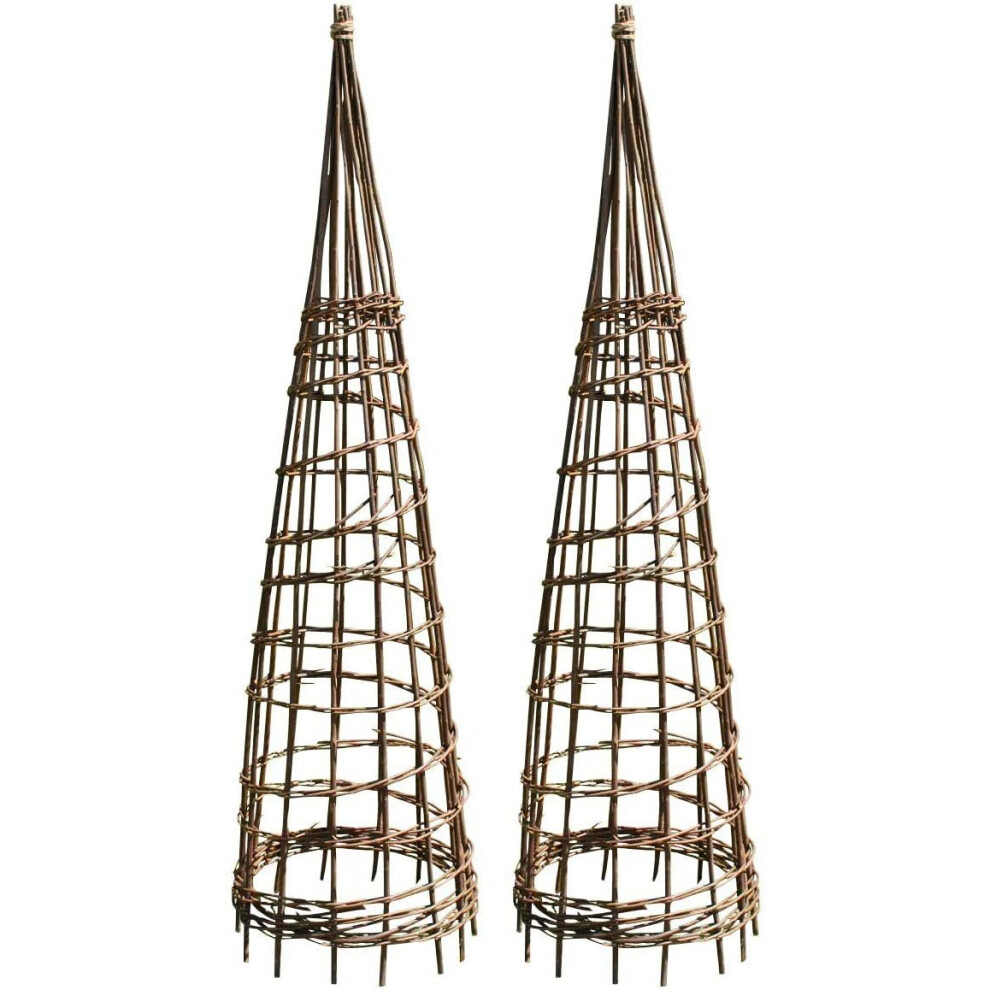 Set of 2 Rustic Willow Garden Obelisks (1.2m)