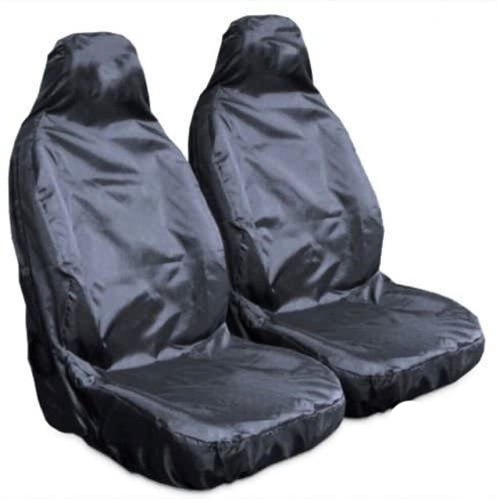 (Front Black) Seat Covers Water Resistant To Fit Ford Mondeo 2 Estate Front, Rear or Sets