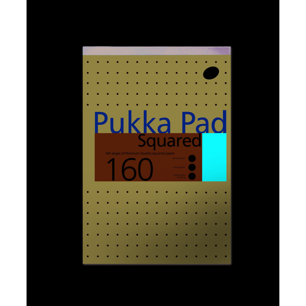 Pukka Pad (Pack Of 6) A4 5Mm Squared Ruled Pads 80Gsm 160 Pages