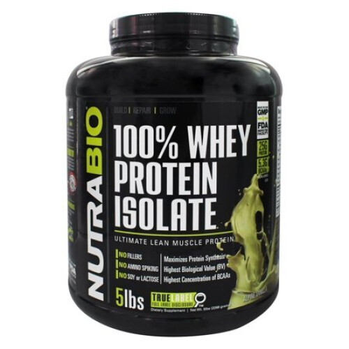 NutraBio, Whey Protein Isolato, Alpine Vanilla, 5 lb (2,268 g)