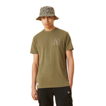 (M) New Era Men's MLB Left Chest Infill T-Shirt ~ "New York Yankees" olive