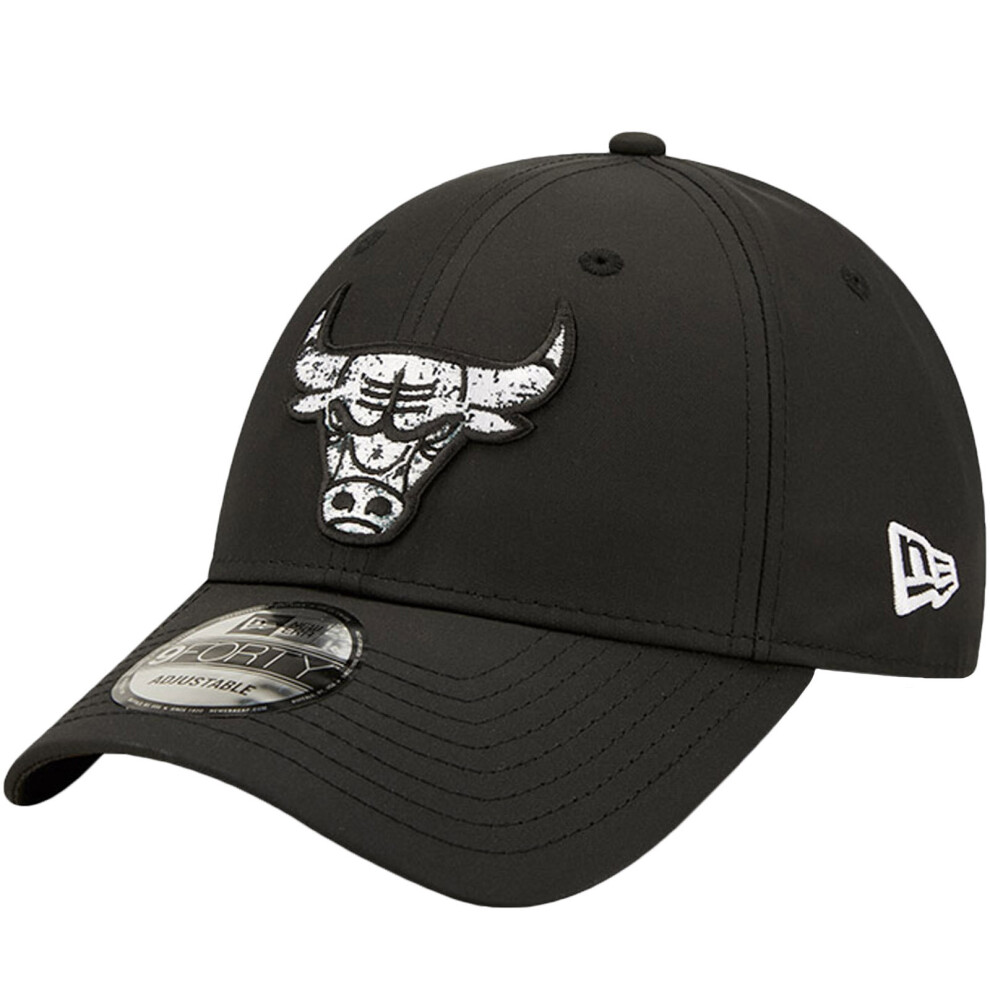 New Era Chicago Bulls 9Forty Adjustable Curved Visor Baseball Cap Hat - Black