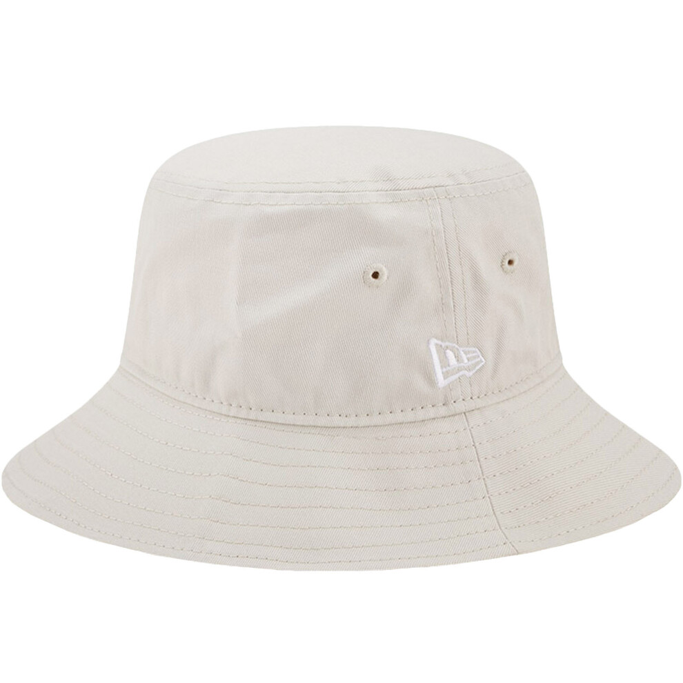 (M, Beige) New Era Essentials All Round Visor Tapered Cotton Bucket Hat - Beige