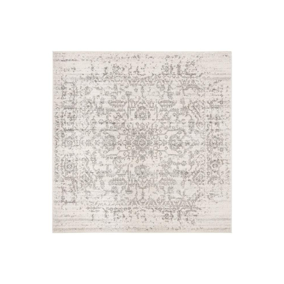 Safavieh MAD603G-9SQ 9 x 9 ft. Madison Traditional Square Power Loomed Rug, Silver & Ivory