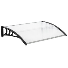 (Black) 120 x 80cm Door Canopy Awning Shelter Patio Window Rain Cover