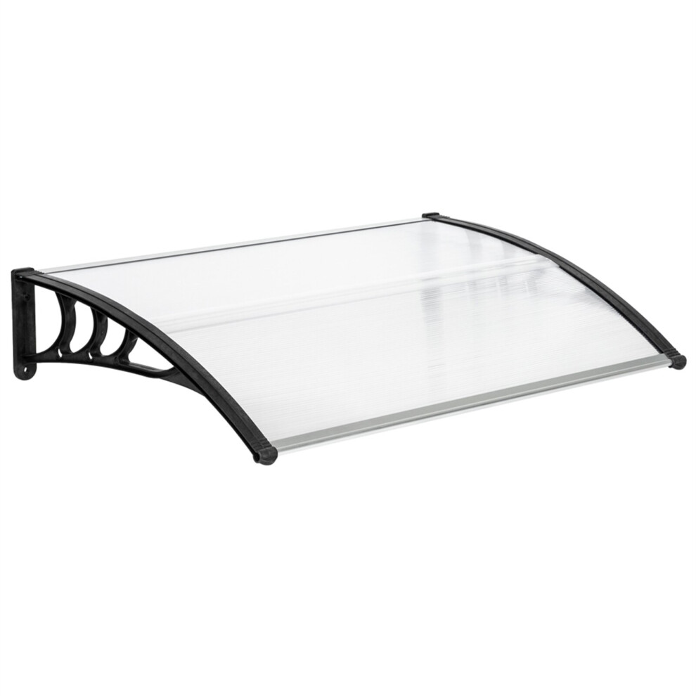 (Black) 120 x 80cm Door Canopy Awning Shelter Patio Window Rain Cover
