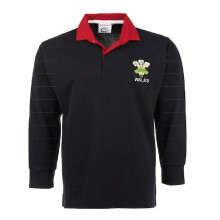 (Black, M) Mens Rugby Wales Full Sleeve Shirt Size S to 5XL