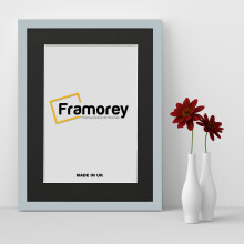 (6x4" Pic (8x6" Frame)) Light Grey Picture Frame Photo Frames With Black Mount Wall Art Hanging Frame Home Decor Frame