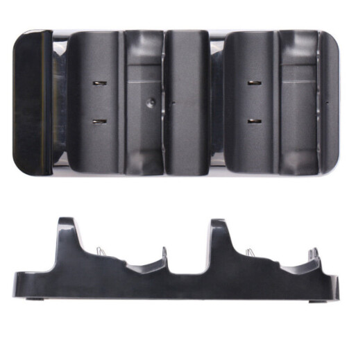 (Black) For XBOX ONE Controller Dual Charging Dock Station Charger with 2 Batteries 2