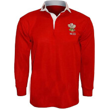 (Red, 2XL) Mens Rugby Wales Full Sleeve Shirt Size S to 5XL